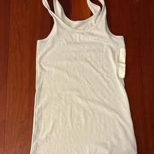 A New Day Metallic Silver with Light Gray Shimmers Ribbed Tank Top - NWT